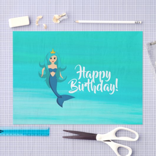 Mermaid princess aquamarine oceaanwater tissuepapier (Craft)