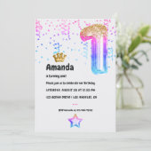 Mermaid Princess Balloon 1e verjaardag Kaart (Staand voorkant)