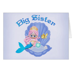 Mermaid Princess Big Sister Blank Kaart