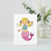 mermaid princess briefkaart (Staand voorkant)