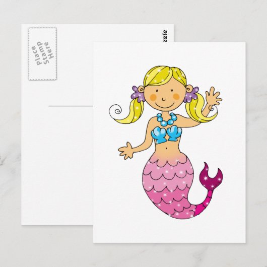 mermaid princess briefkaart (Voorkant / Achterkant)