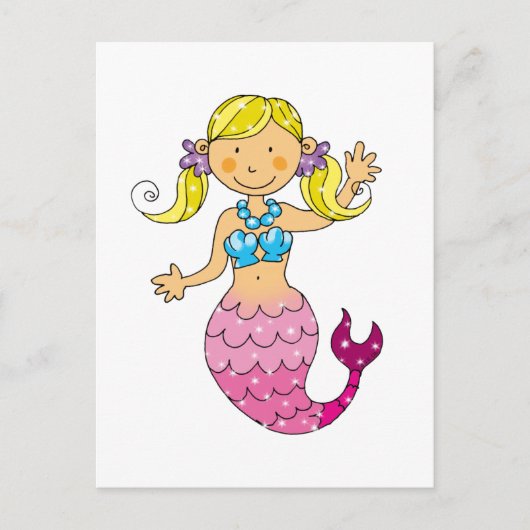 mermaid princess briefkaart (Voorkant)