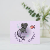 Mermaid Princess Dog Lavender Briefkaart (Staand voorkant)