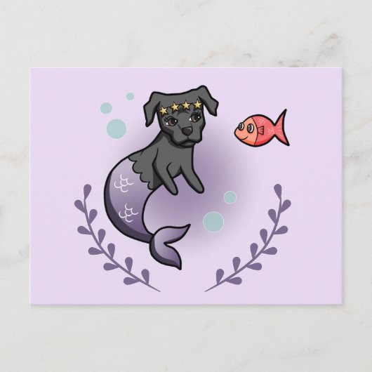 Mermaid Princess Dog Lavender Briefkaart (Voorkant)