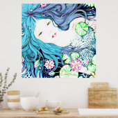 Mermaid Princess in Blue Hues Poster (Keuken)
