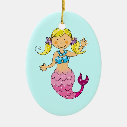 mermaid princess keramisch ornament (Voorkant)