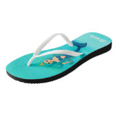 Mermaid princess on aquamarine oceaanwater teenslippers (Schuin)