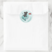 Mermaid Princess Pit Bull Terrier Dog Cartoon Ronde Sticker (Tas)