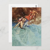 Mermaid Princess & Prince  Fairy Tale Briefkaart (Voorkant / Achterkant)