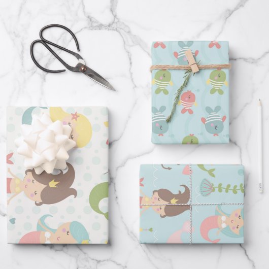 Mermaid Princess ThACHT Papieren pakbladen Inpakpapier Vel (Voorkant)