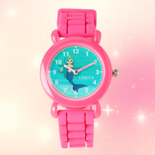 Mermaid princess turquoise zee girl horloge