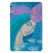 Mermaid Princess, underwater Fantasy, roze blauw Magneet (Verticaal)