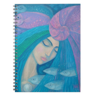 Mermaid Princess, underwater Fantasy, roze blauw Notitieboek
