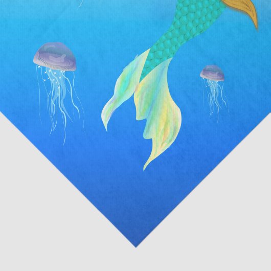  Mermaid Princess zwemt naar het oppervlak Tissuepapier (Detail)