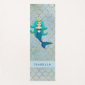 Mermaid prinses blauw paars blauwgroen meisje yogamat (Voorkant)
