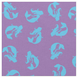 Mermaid Print Fabric Blue en Paars Stof