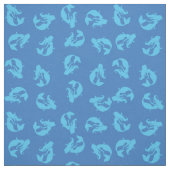 Mermaid Print Fabric Blue Stof (Swatch)