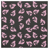 Mermaid Print Fabric Pink en Black Stof (Swatch)