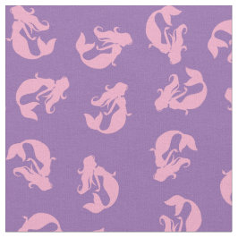 Mermaid Print Fabric Roze en Paars Stof