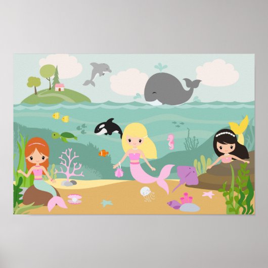 Mermaid Print, Value Poster Paper (Matte) (Voorkant)