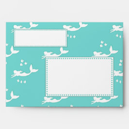 Mermaid Print Zee Green A7 Wenskaart Enveloppen