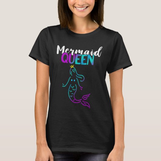 Mermaid Queen Crown Tail Clamshell Beautiful Sea C T-shirt (Voorkant)