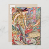 Mermaid Queen Nursery Rhyme Briefkaart (Voorkant / Achterkant)