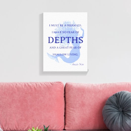 Mermaid Quote Canvas Afdruk (Insitu (Woonkamer))