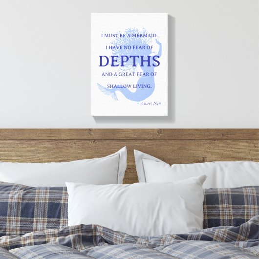 Mermaid Quote Canvas Afdruk (Insitu (Slaapkamer))