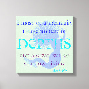 Mermaid Quote Canvas Afdruk