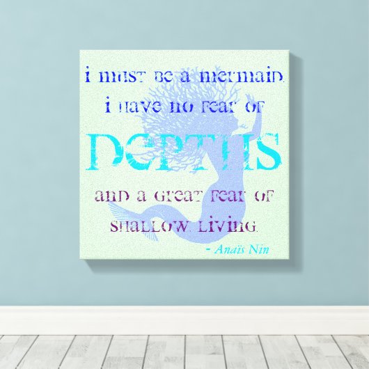 Mermaid Quote Canvas Afdruk (Insitu (Houten vloer))