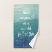Mermaid Quote Ocean Waves Hand Towel Handdoek (Handdoek)
