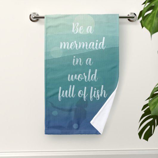 Mermaid Quote Ocean Waves Hand Towel Handdoek
