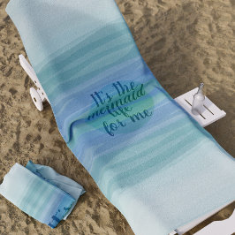 Mermaid Quote Waterverf Waves Blauw Strandlaken