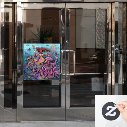 Mermaid Raamsticker (Kantoordeur)