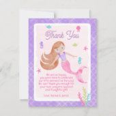 Mermaid Redhead Red Hair Waterverf Baby shower Bedankkaart (Voorkant)