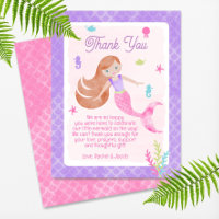 Mermaid Redhead Red Hair Waterverf Baby shower
