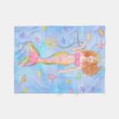 Mermaid Redhead Underwater Fish Fantasy Cute Fleece Deken (Voorkant (Horizontaal))