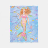 Mermaid Redhead Underwater Fish Fantasy Cute Fleece Deken (Voorkant)
