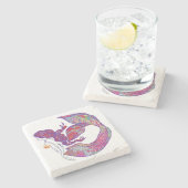 Mermaid - Reds Stenen Onderzetter (Zijkant)