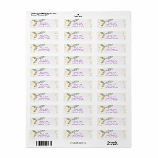 Mermaid Return Address Labels (Full Sheet)