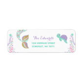 Mermaid Return Address Labels Mermaid Party (Voorkant)
