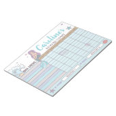 Mermaid Reward Chart Persoonlijke Naam & Taken Notitieblok (Schuin)