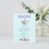 Mermaid Riding a Dolphin under the Zee Birthday Uitnodiging Briefkaart (Staand voorkant)