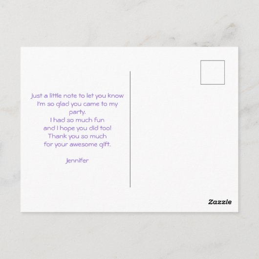 Mermaid Riding a Dolphin under Zee Dank u Briefkaart (Achterkant)