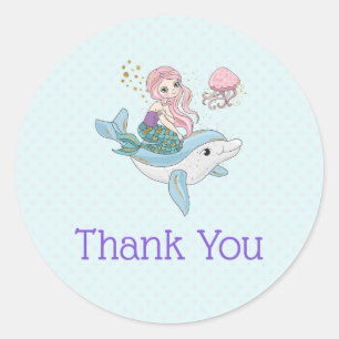 Mermaid Riding a Dolphin under Zee Dank u Ronde Sticker