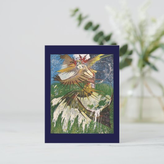 Mermaid Riding a Wave Briefkaart (Staand voorkant)
