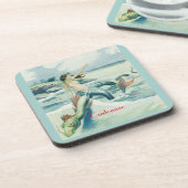 Mermaid Riding Zee Serpent Thunder_Cove Bier Onderzetter (Linkerzijde)