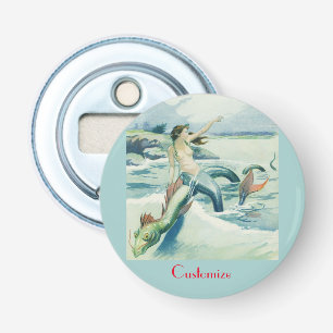 Mermaid Riding Zee Serpent Thunder_Cove Button Flesopener