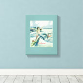 Mermaid Riding Zee Serpent Thunder_Cove Canvas Afdruk (Insitu (Houten vloer))
